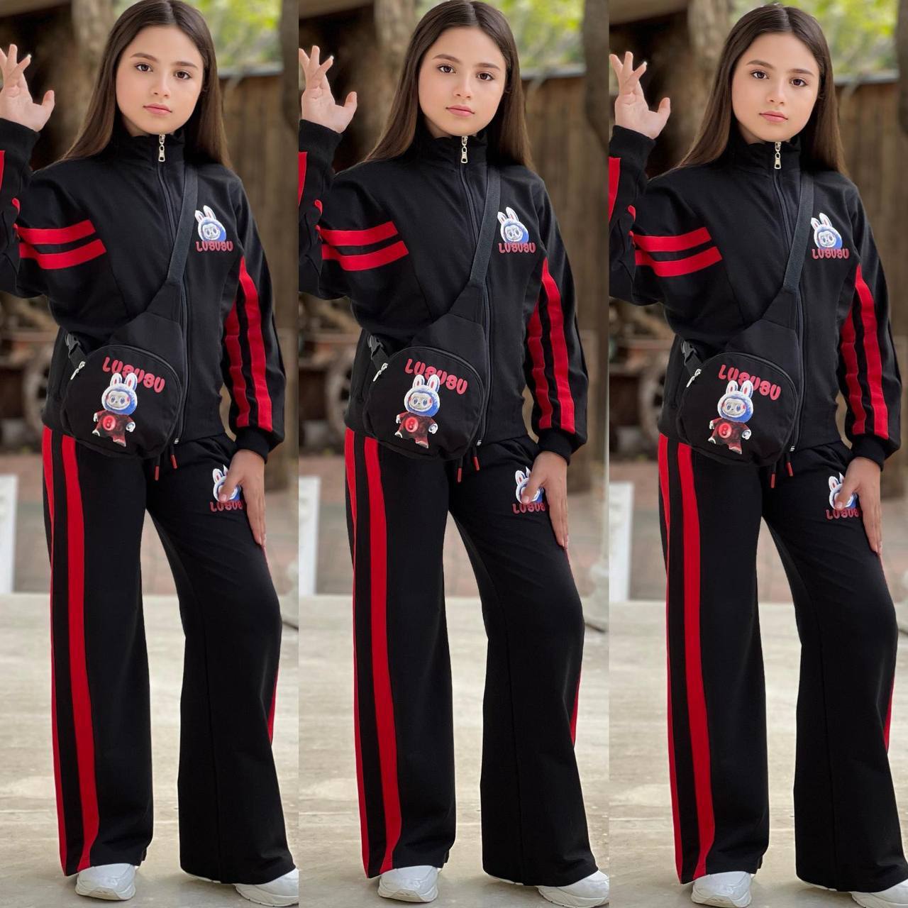 Kız Çocuk Labubu 3 Lü Çantalı Takım