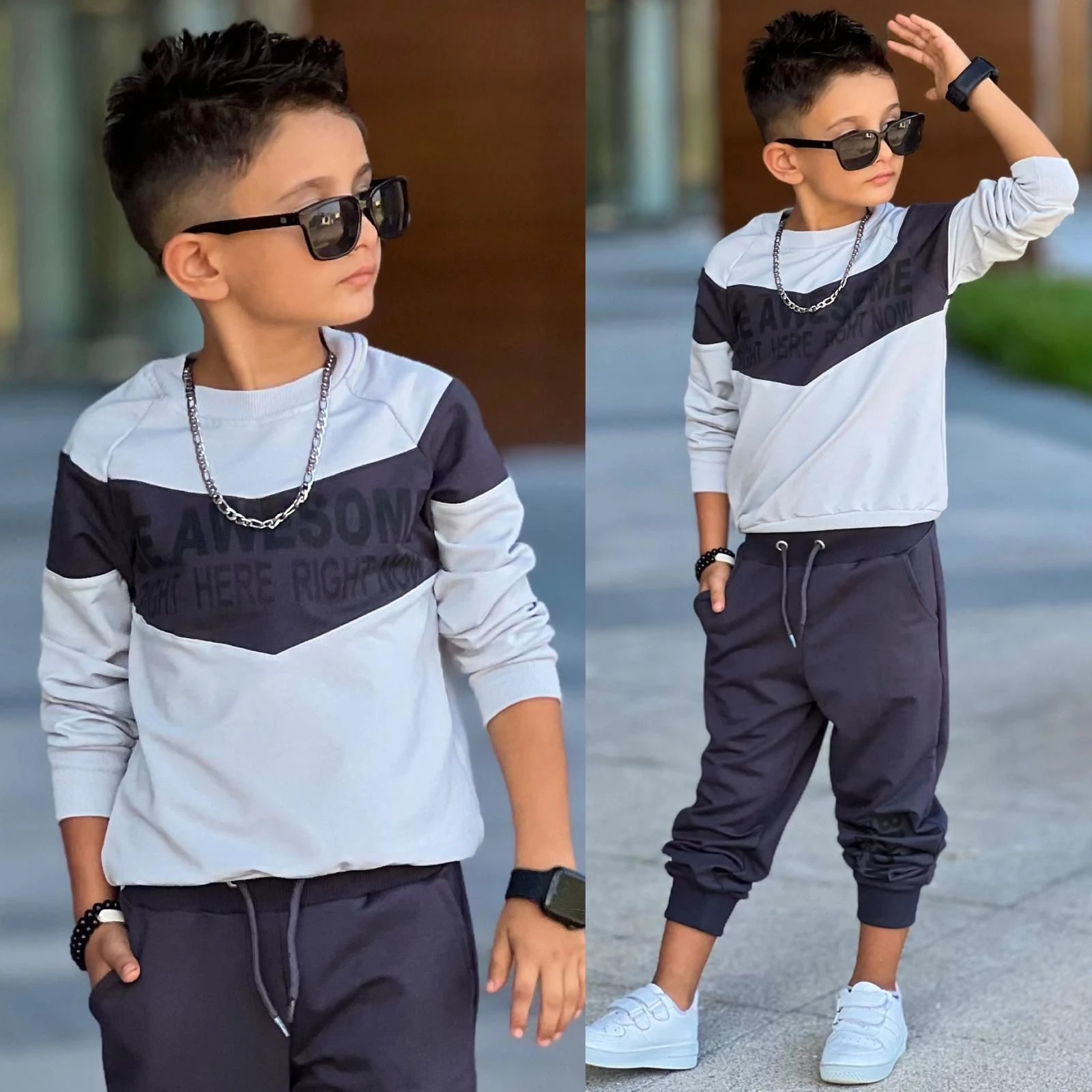 Erkek Çocuk Awesome 2 Li Takım - Siyah