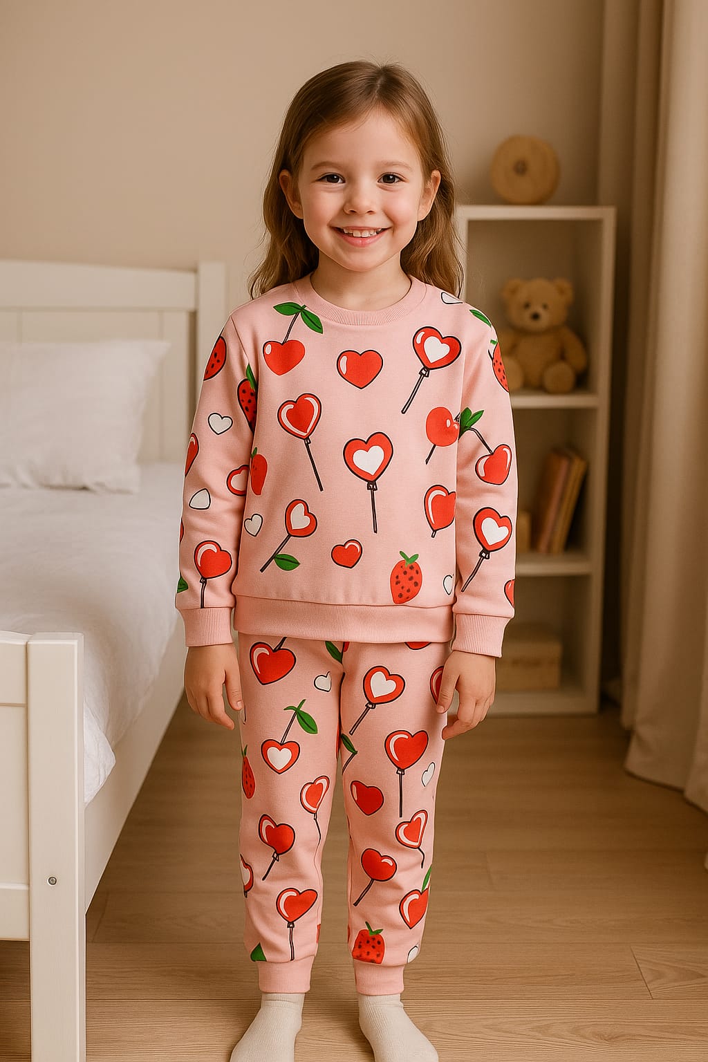 Kız Çocuk Pijama Takımı - yavruağzı