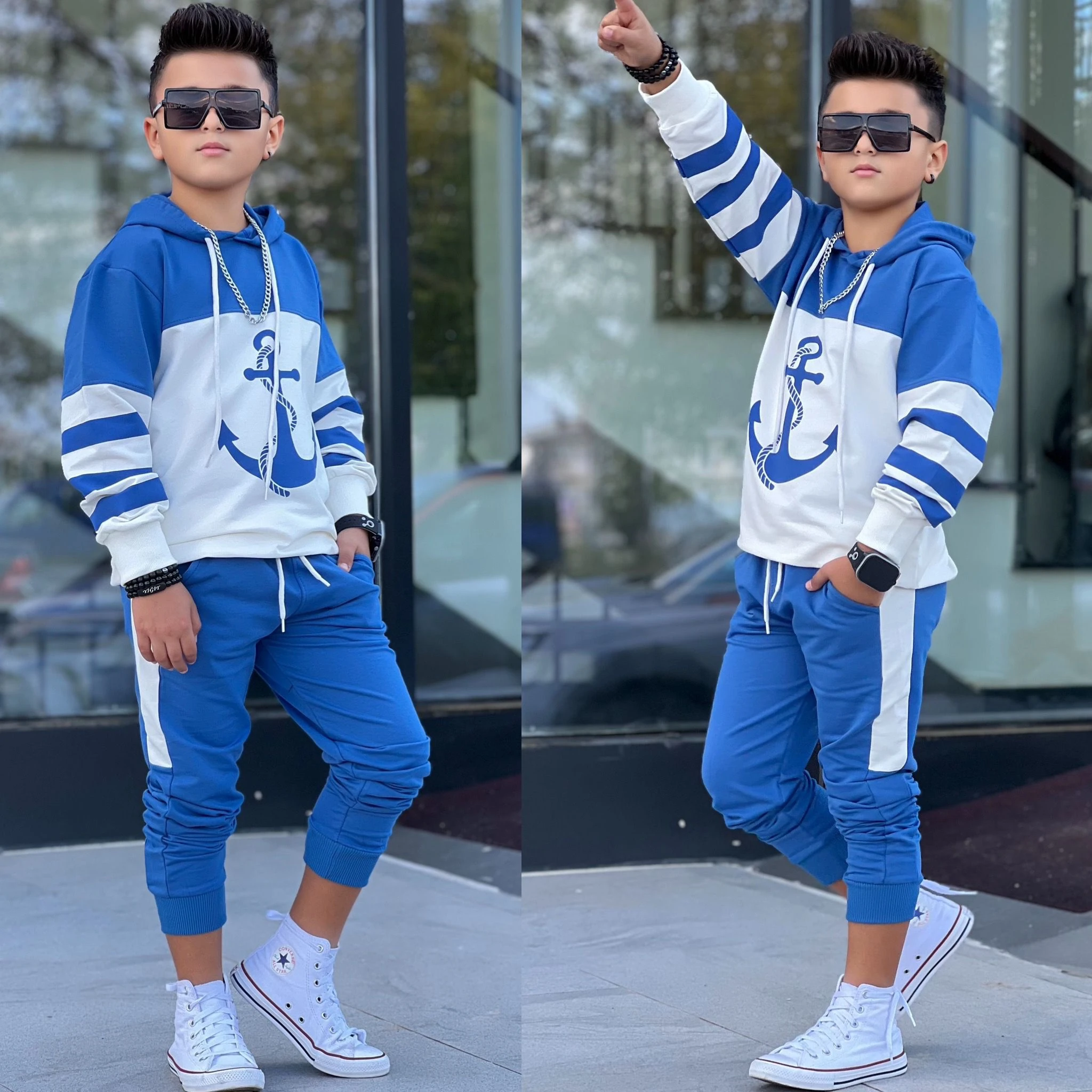 Erkek Çocuk Çapa Baskılı Takım