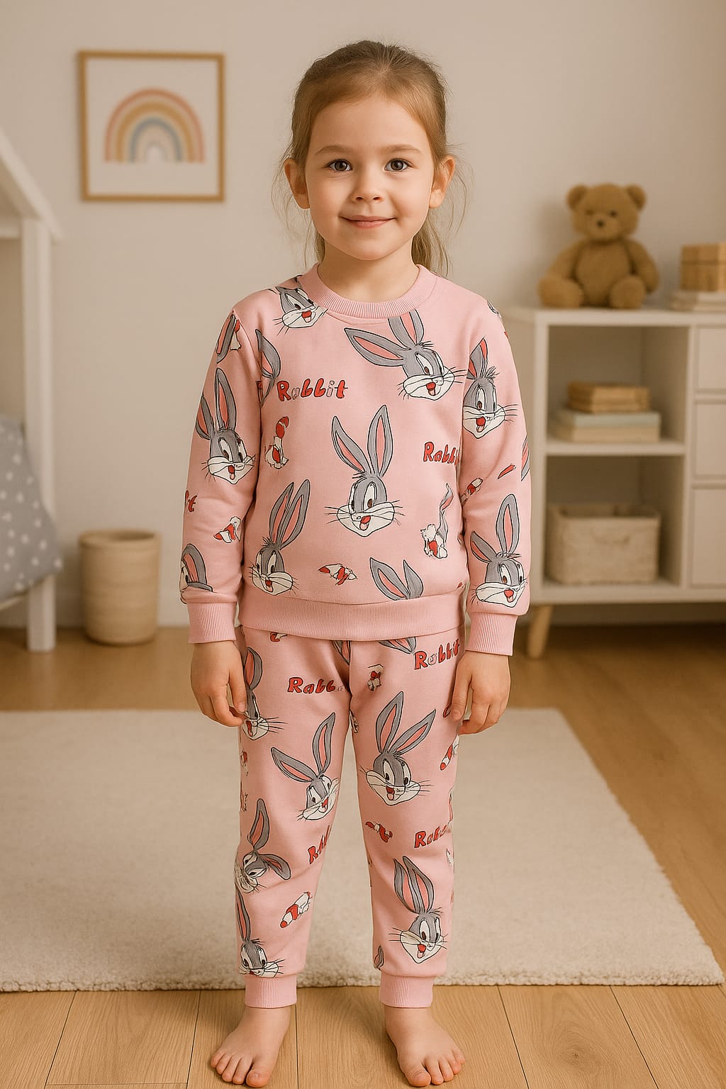 Kız Çocuk Pijama Takımı - Pembe