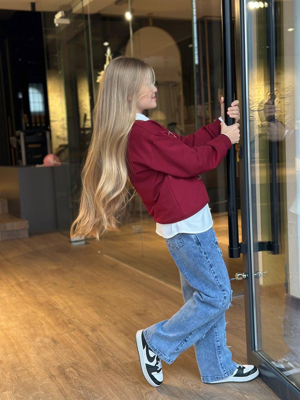 Kız Çocuk Pantolon Gömlek Kazak 3 Lü Takım