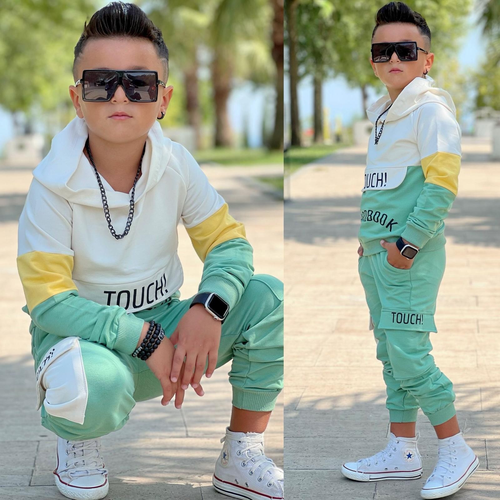 Unisex Touch 3 Lü Kapişonlu Eşofman Takım - Yeşil
