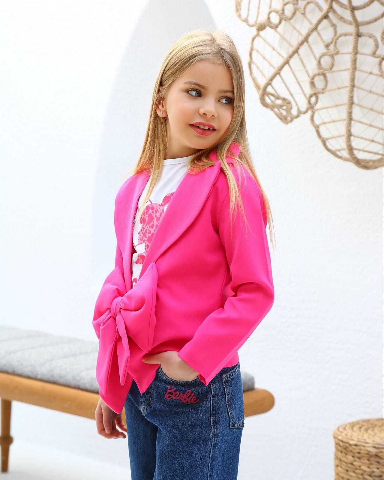 Kız Çocuk Pantolon Pembe Ceket Takım