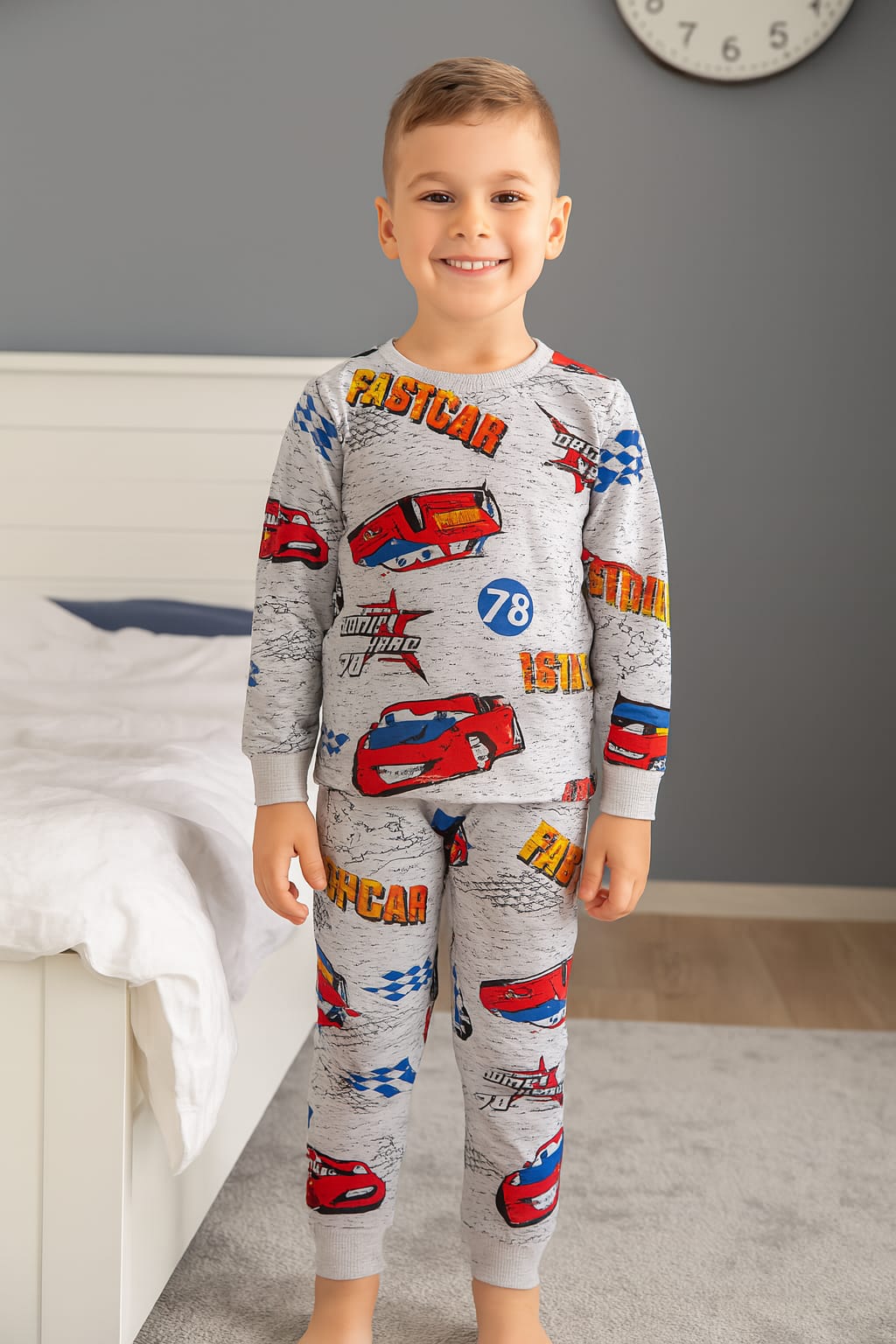 Erkek Çocuk Pijama Takımı - gri