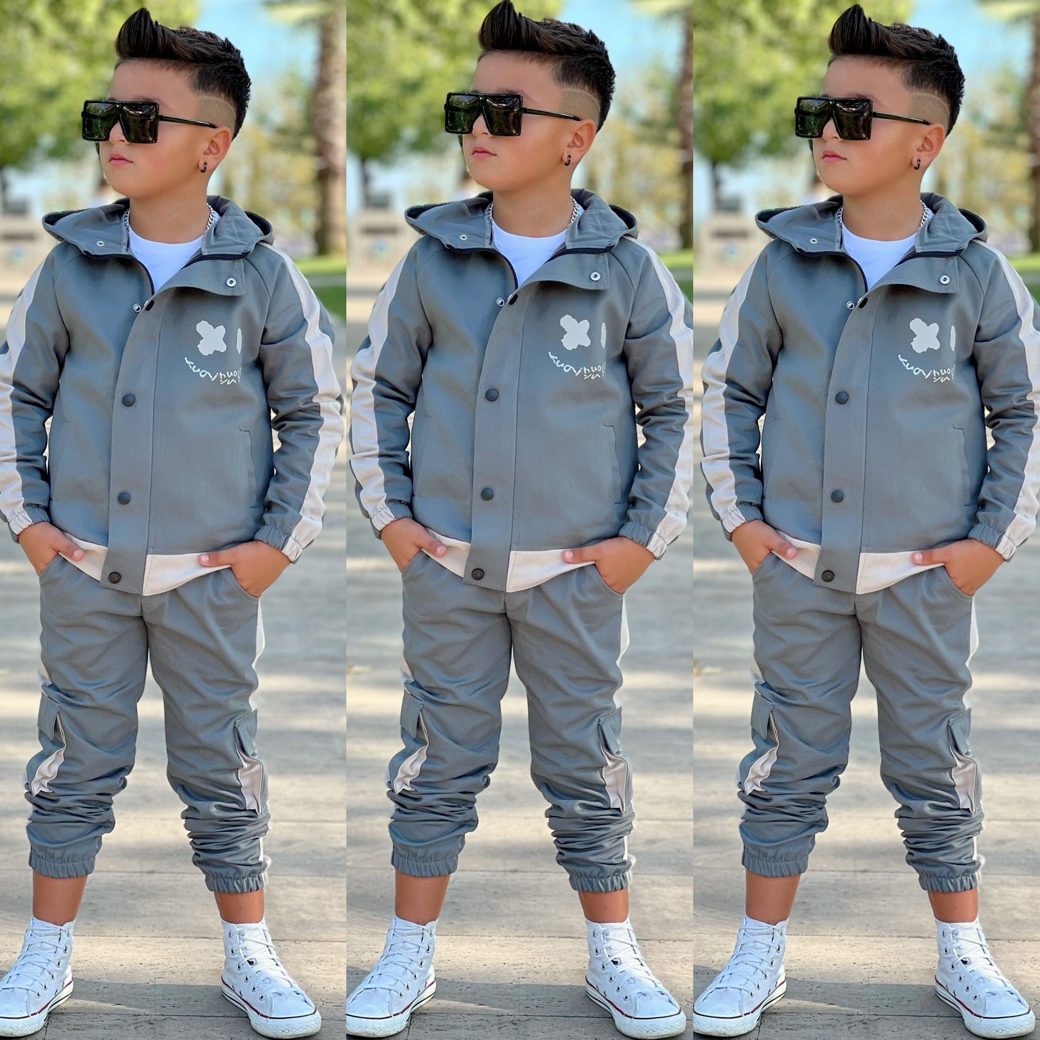 Erkek Çocuk Gri 3 Lü Takım