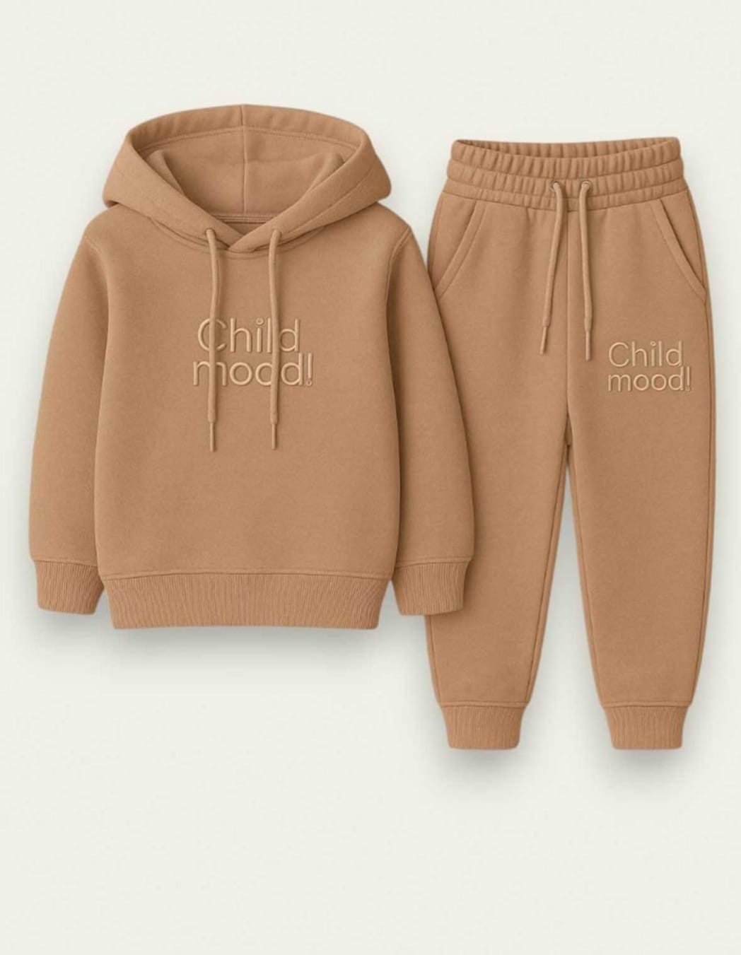 Unisex 3 İp Şardonlu Eşofman Takımm - Kahverengi