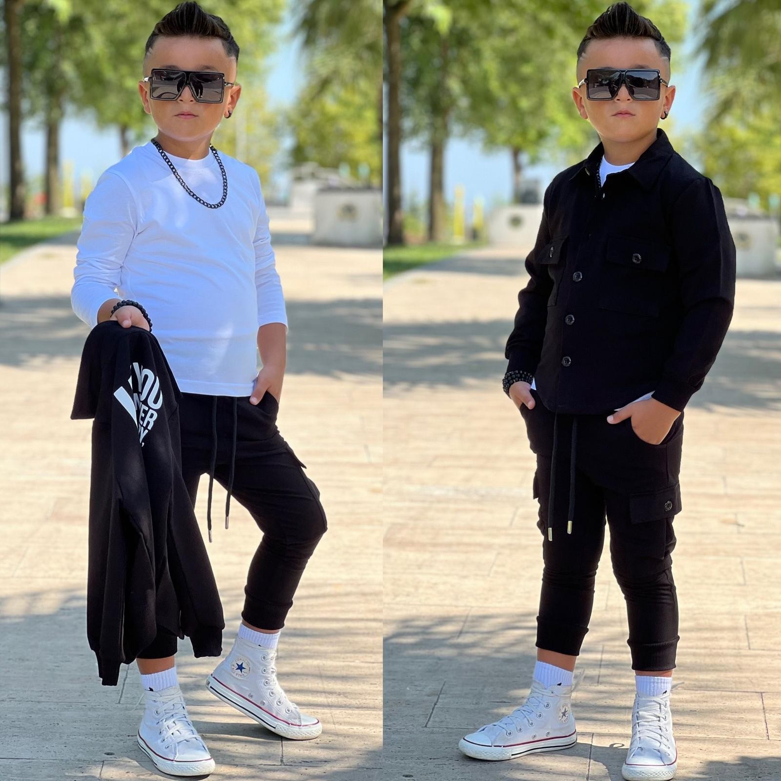 Erkek Çocuk Siyah 3 Lü Takım