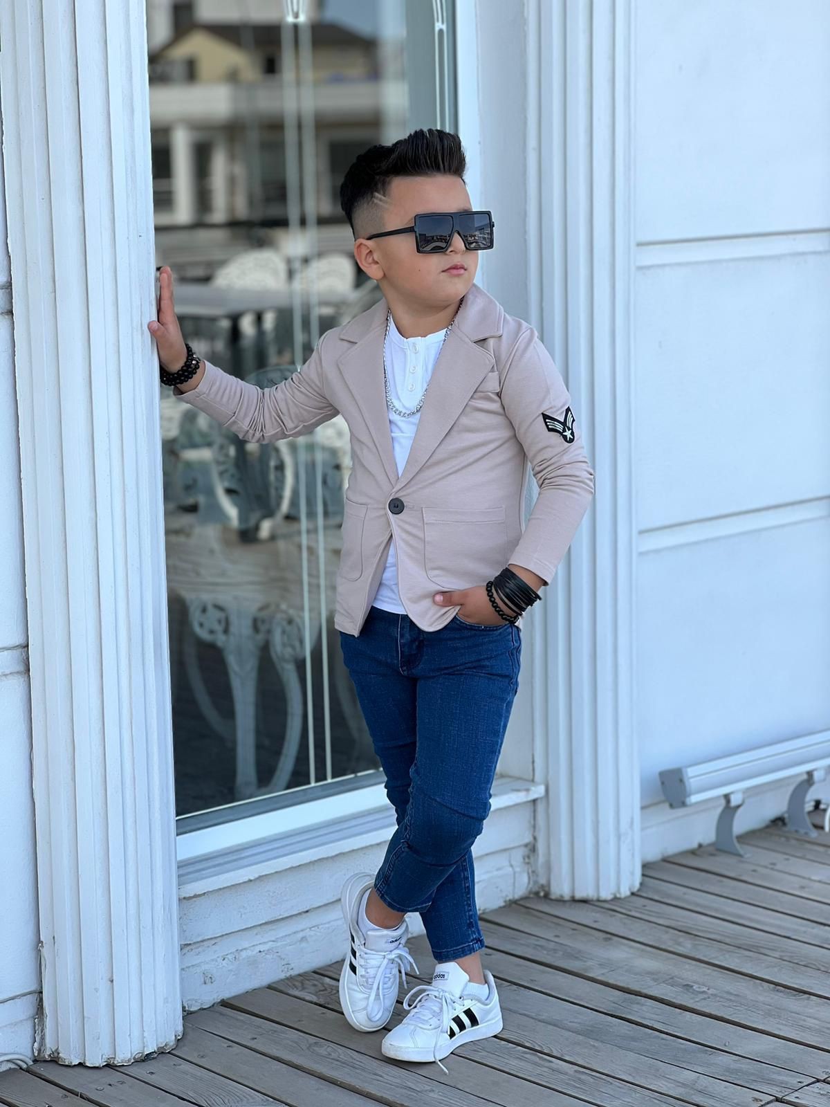Erkek Çocuk Ceket Pantalon Tişört 3 Lü Takım