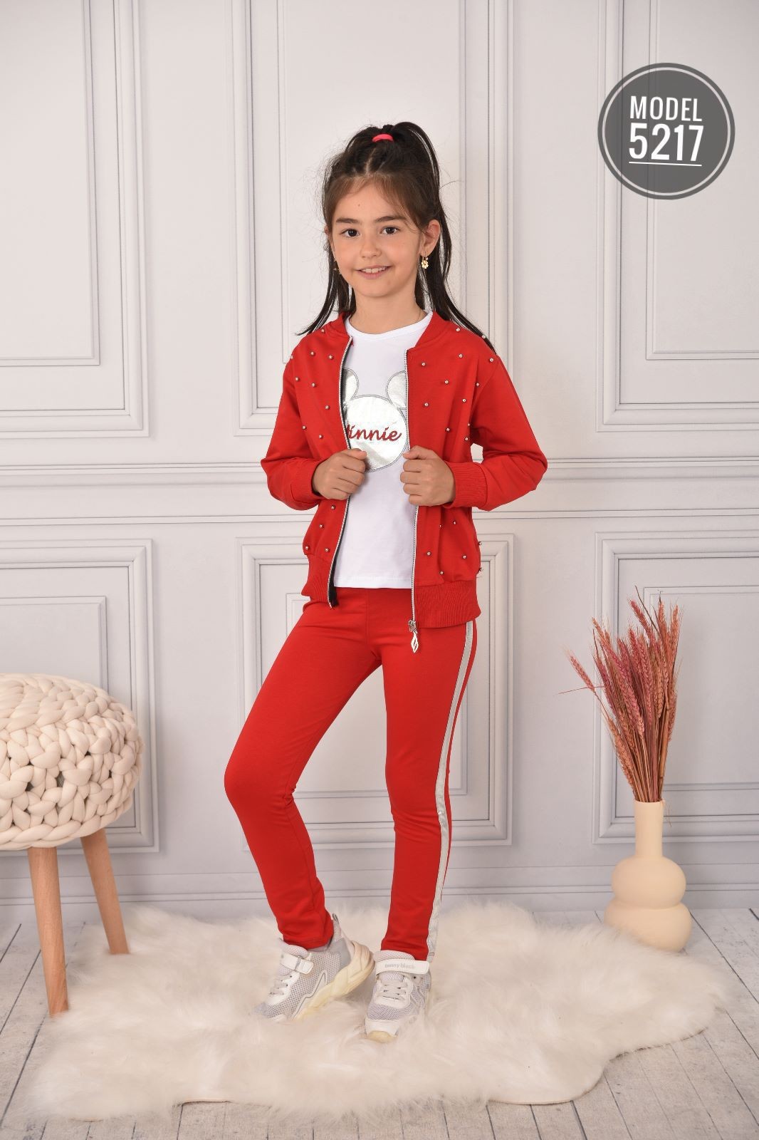 Kız Çocuk Kırmızı 3 Lü Takım