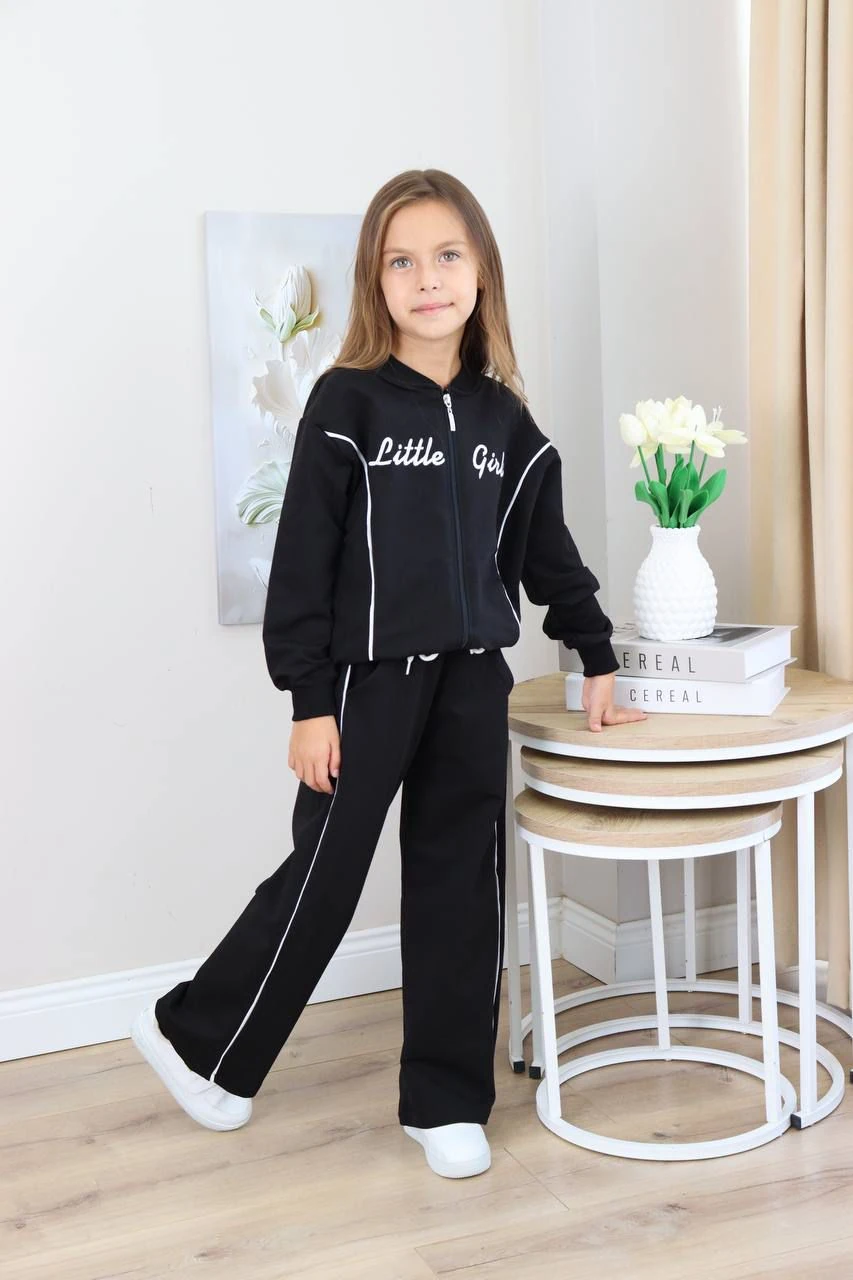 Kız Çocuk Little Girls Fermuarlı Tarz 2 li Takım