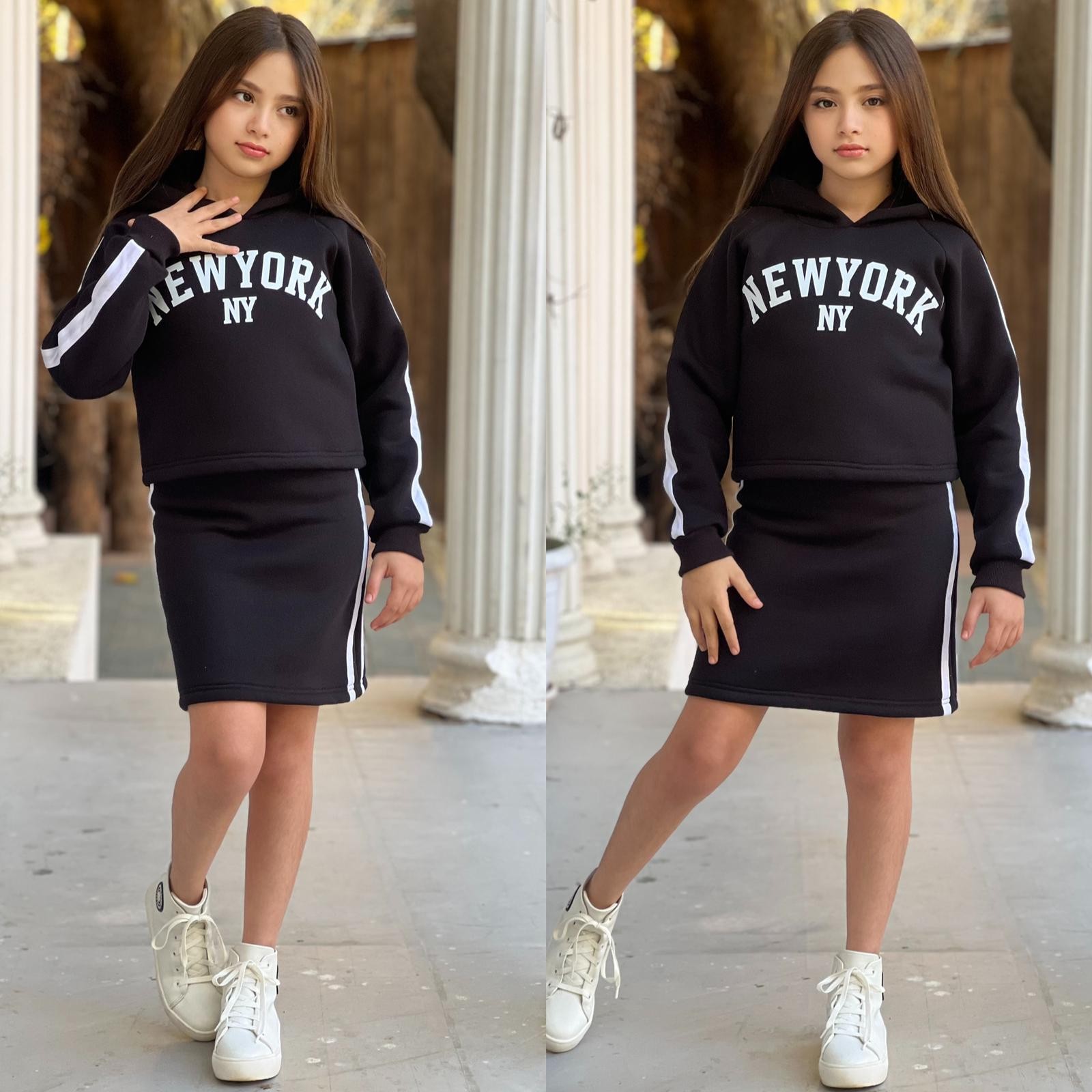Kız Çocuk Elbise Sweat 2 Li Takım