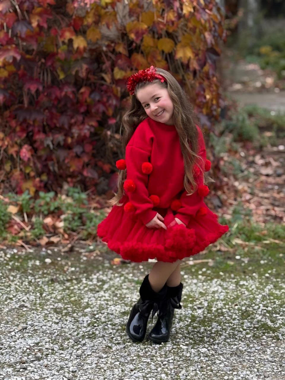 Kız Çocuk Etekli Takım - kırmızı