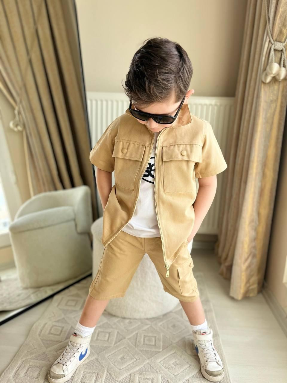 Erkek Çocuk Gabardin 3 Lü Takım - Sarı
