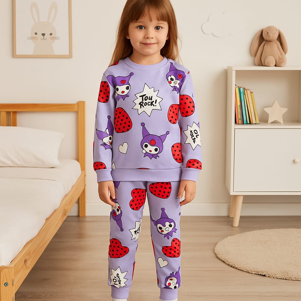 Kız Çocuk Pijama Takımı - Mor