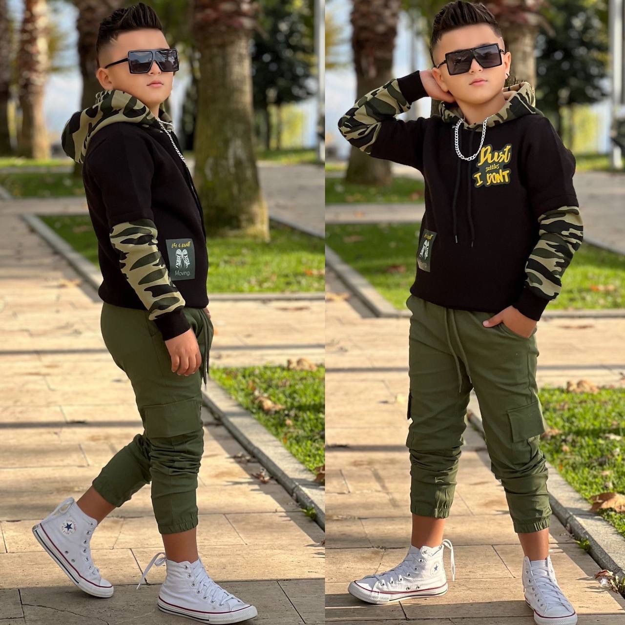 Erkek Çocuk Kamuflaj Desenli 2 Li Takım