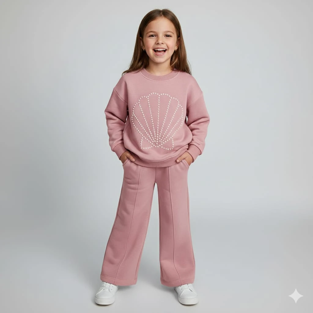 Kız Çocuk Midye Takım - Pembe