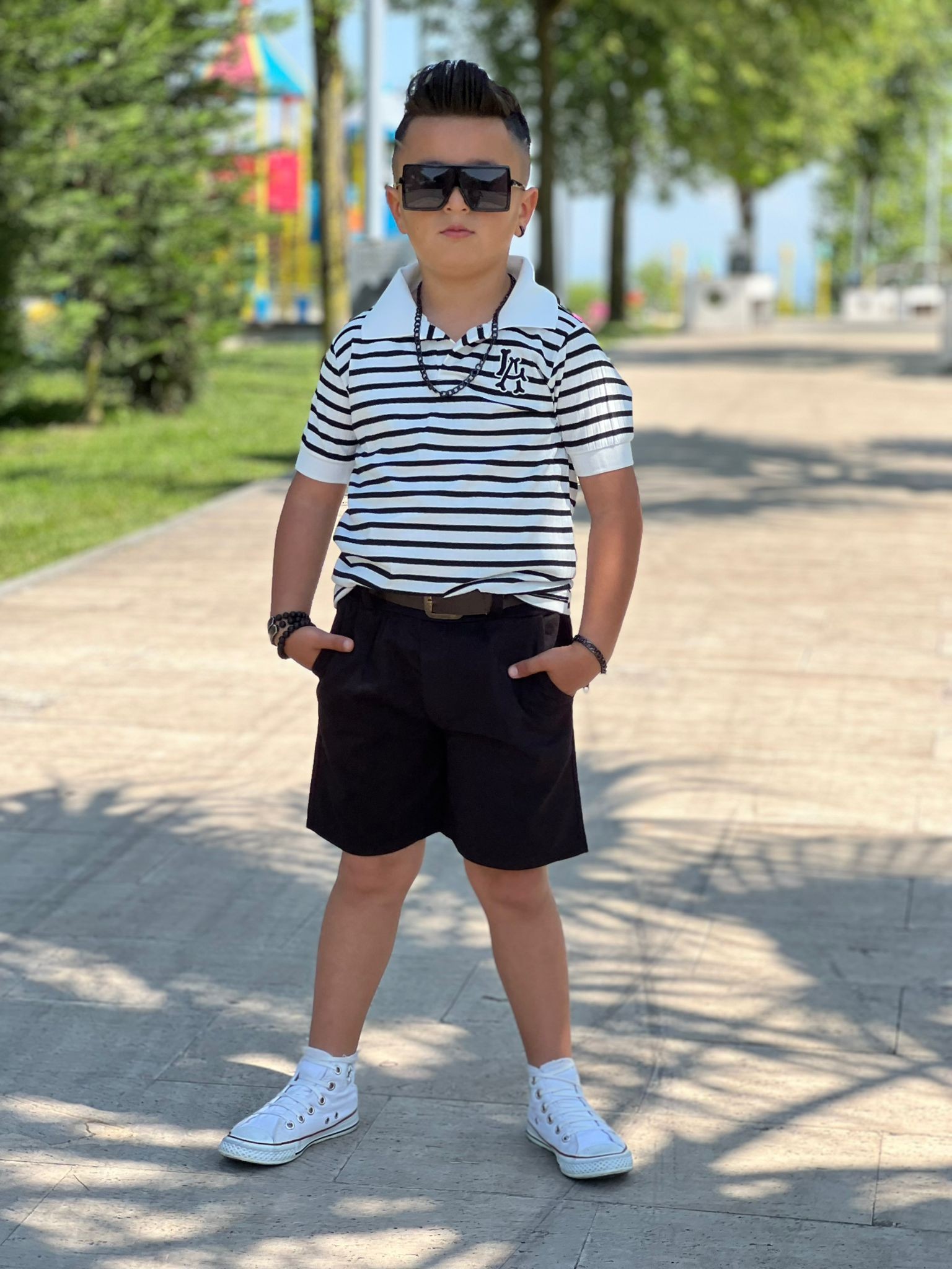 Erkek Çocuk Siyah Şortlu Takım