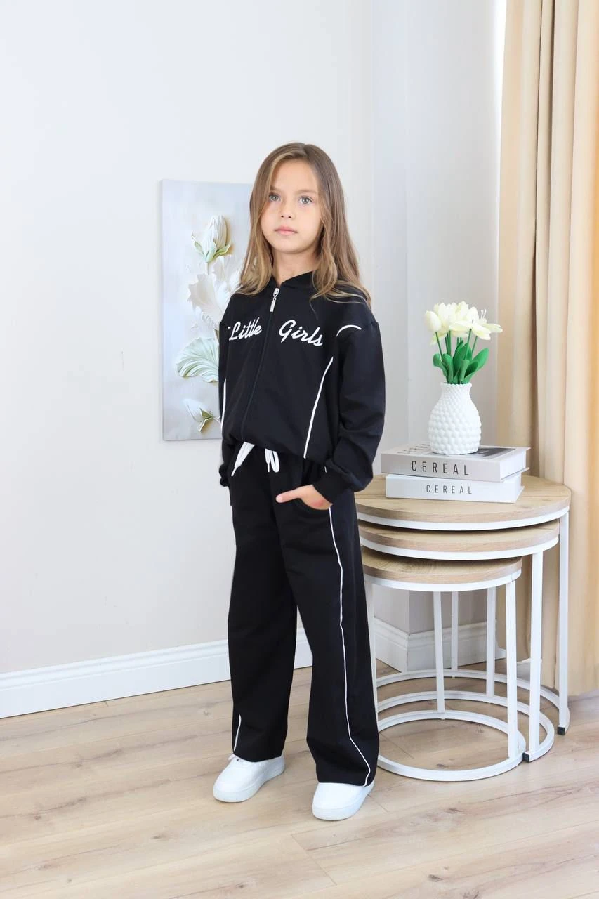 Kız Çocuk Little Girls Fermuarlı Tarz 2 li Takım