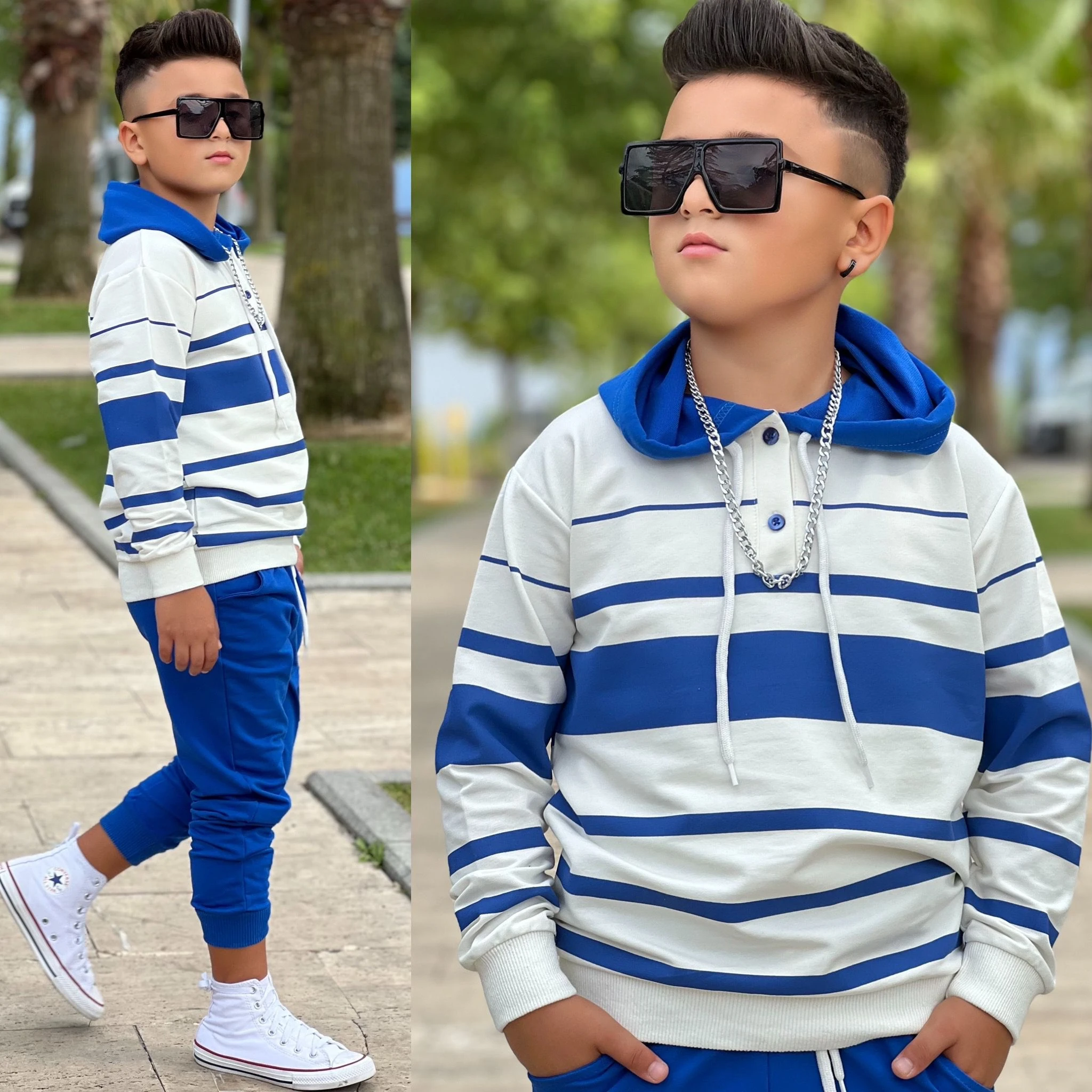 Erkek Çocuk Çizgili Eşofman Takım