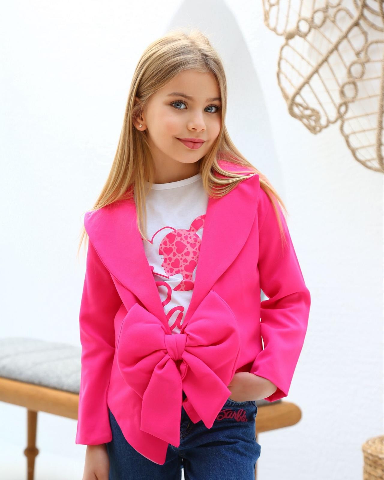 Kız Çocuk Pantolon Pembe Ceket Takım