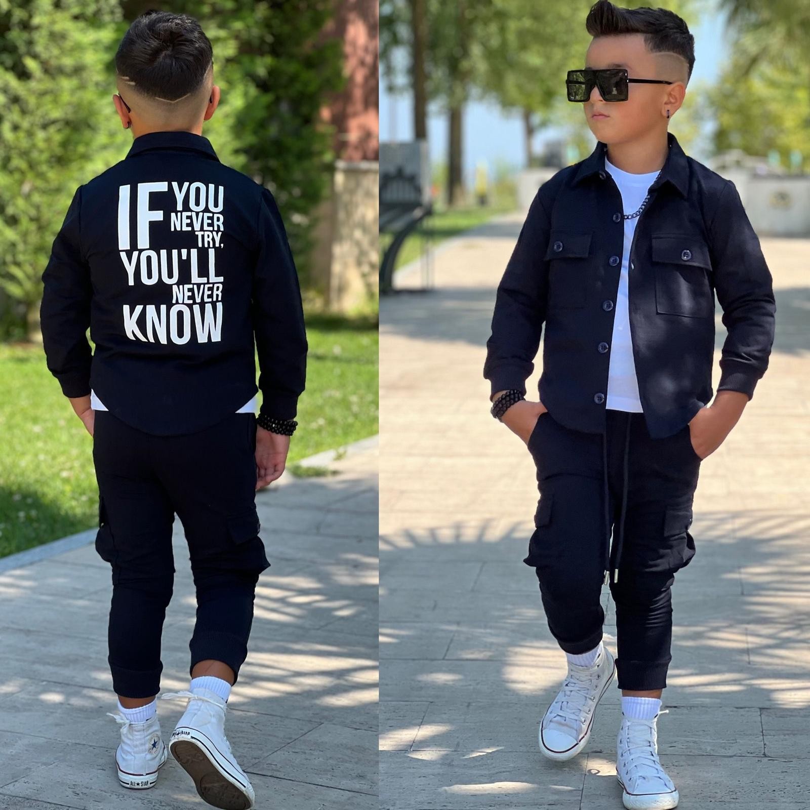 Erkek Çocuk Siyah 3 Lü Takım