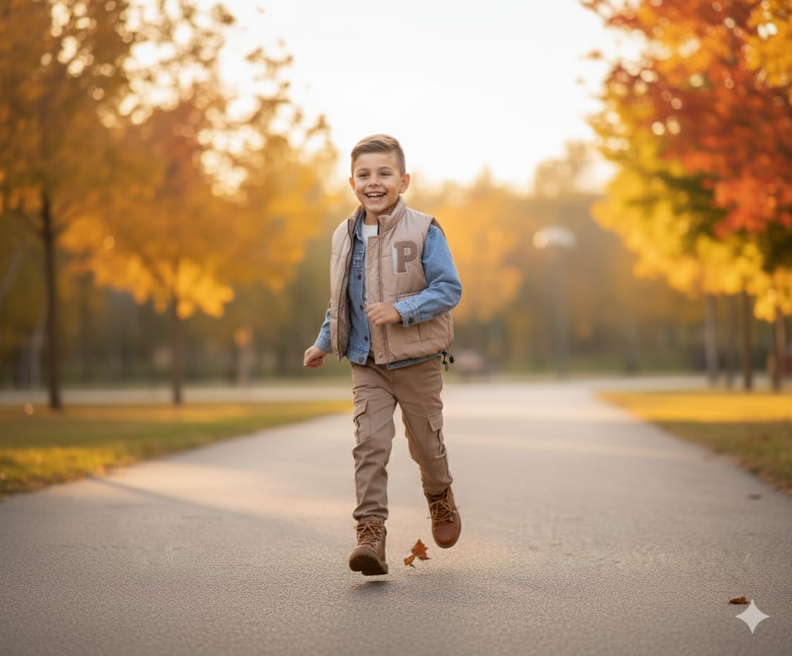Erkek Çocuk Yelek, Kot Ceket, Pantalon ve Badt 4 Lü Takım