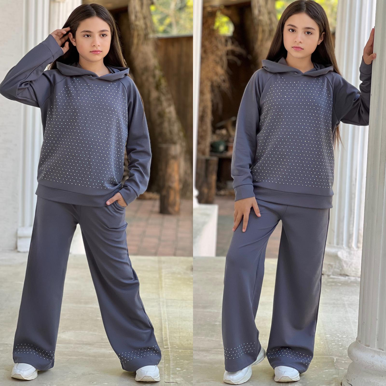 Kız Çocuk Çakıltaşı Kumaş 2 Li Takım