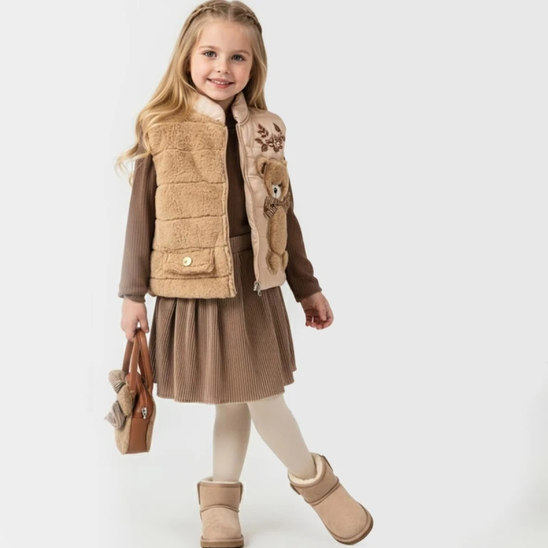 Kız Çocuk Etek Bady Yelek Çanta 4 Lü Takım