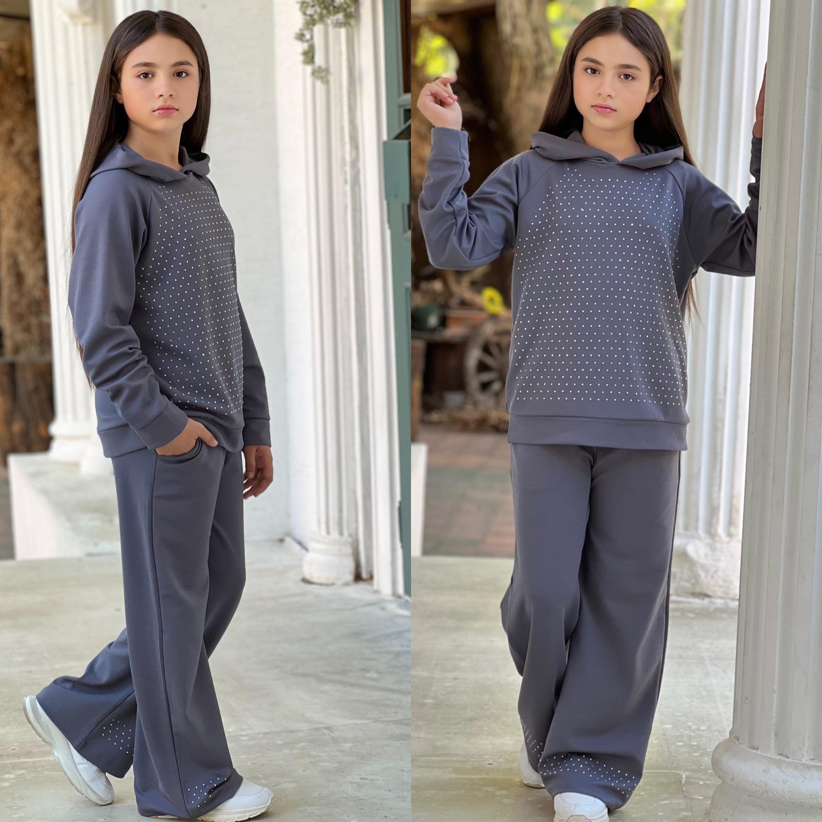 Kız Çocuk Çakıltaşı Kumaş 2 Li Takım