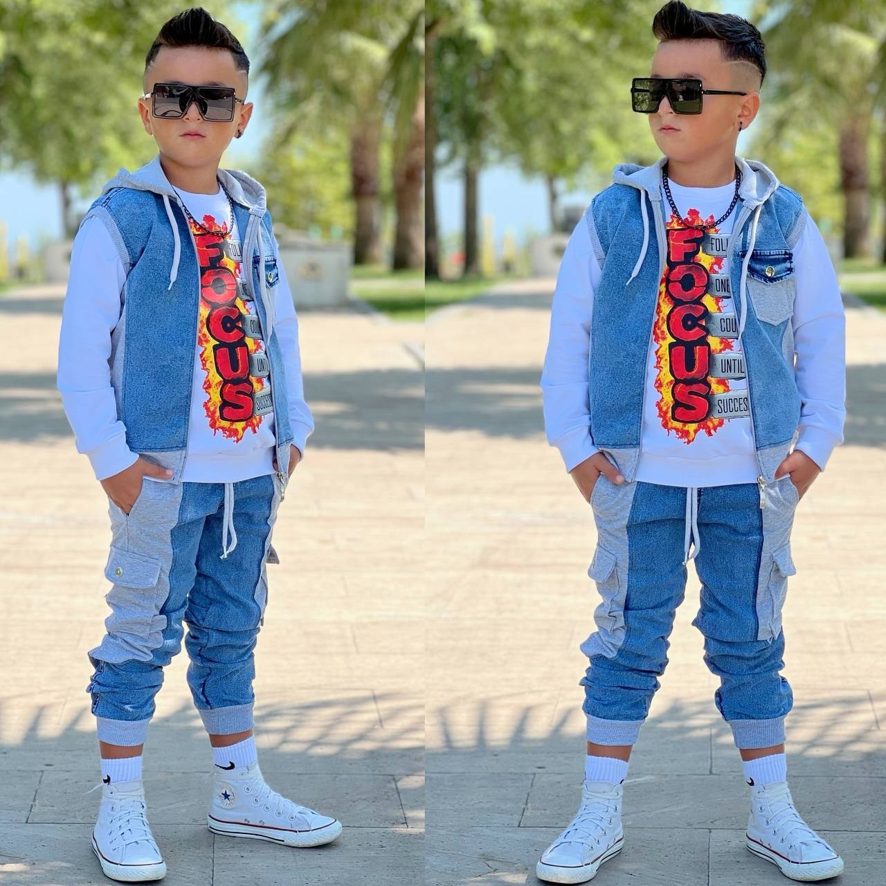 Erkek Çocuk Yelekli 3 Lü Takım
