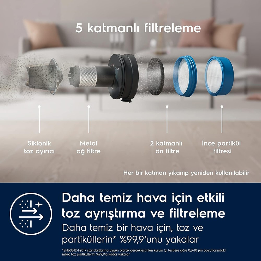 Electrolux EP71UB14DB Ultimate 700 Cordless Cleaner 14.4 V Dikey Şarjlı Süpürge