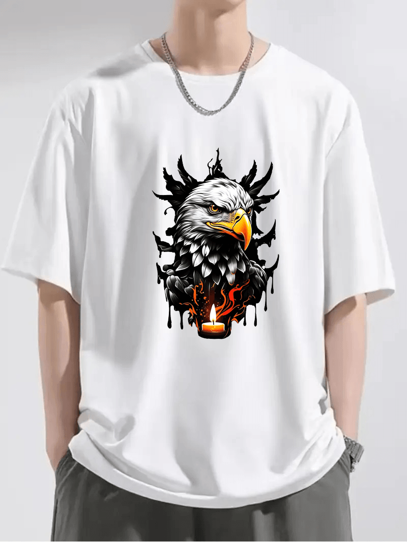 Yırtıcı Kartal Tasarımlı Oversize Tshirt