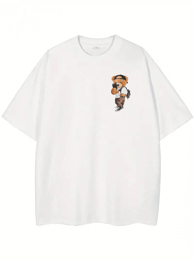 Selfie Tedy Baskılı Tshirt Oversize