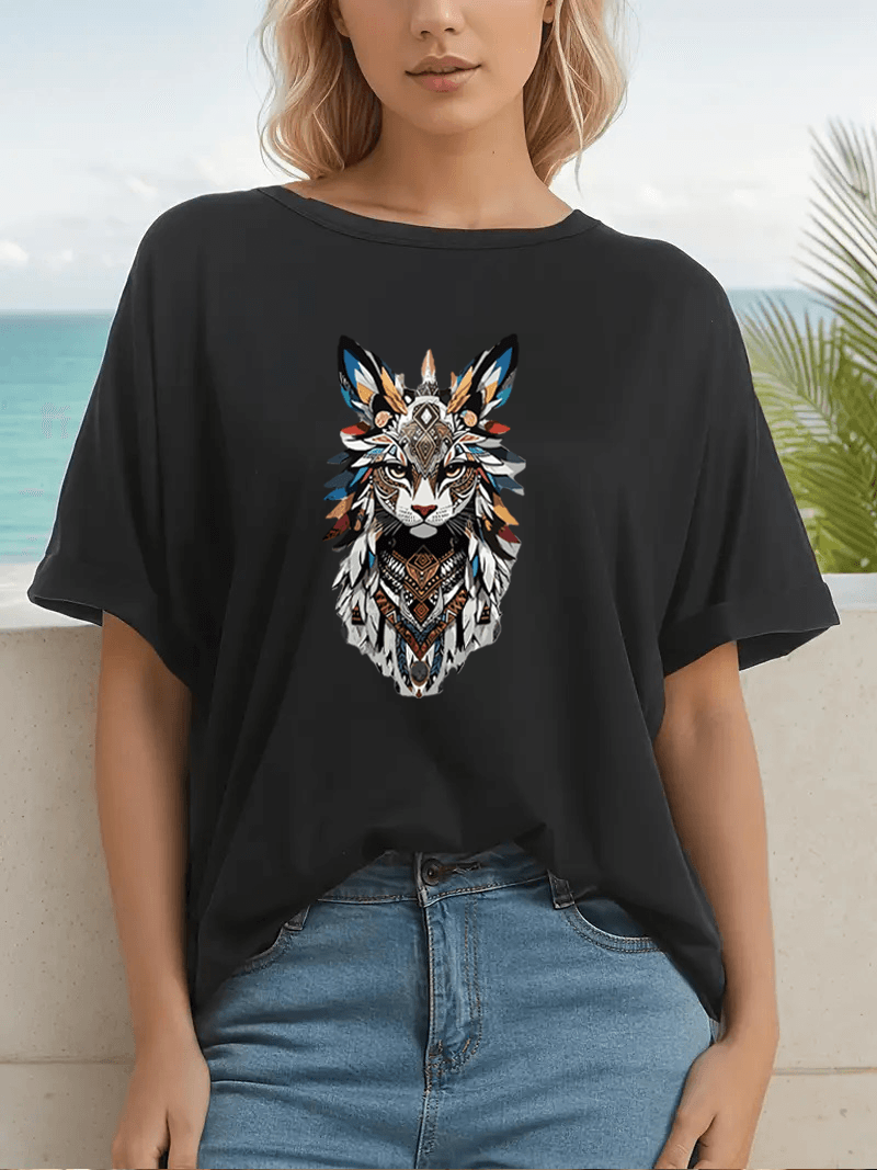 Kızıldereli Kedi Baskılı Oversize