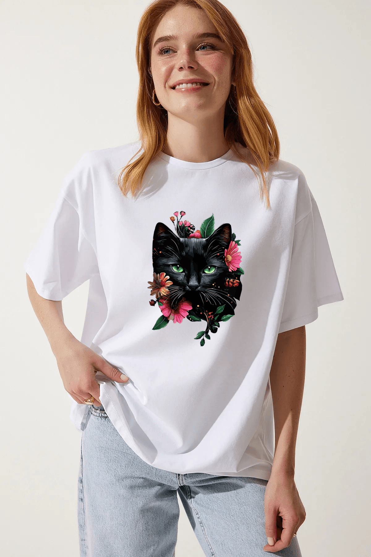 Black Cat Tasarımlı Oversize