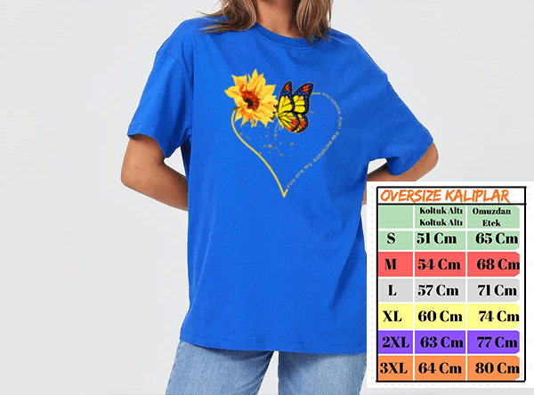 Kelebek Papatya Tasarımlı Tshirt