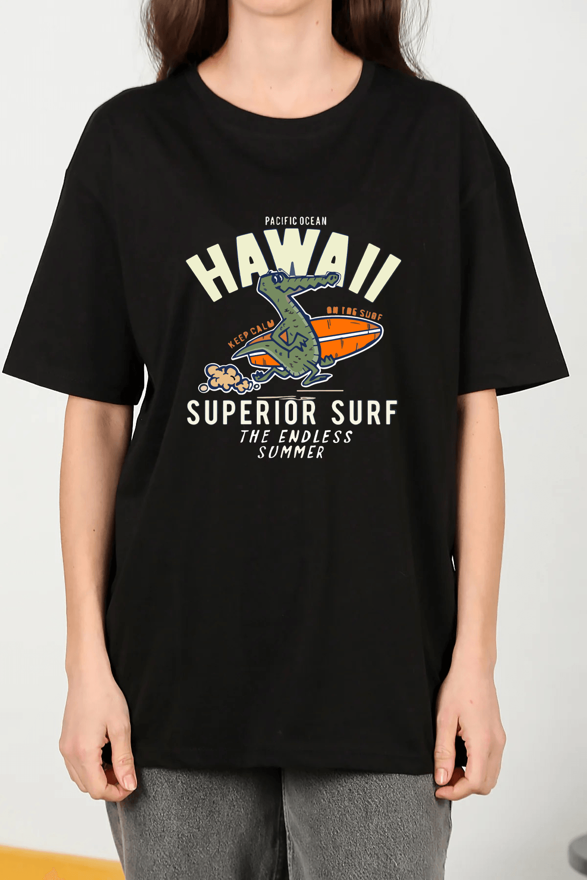 HawaiiTasarımlı Oversize Tshirt