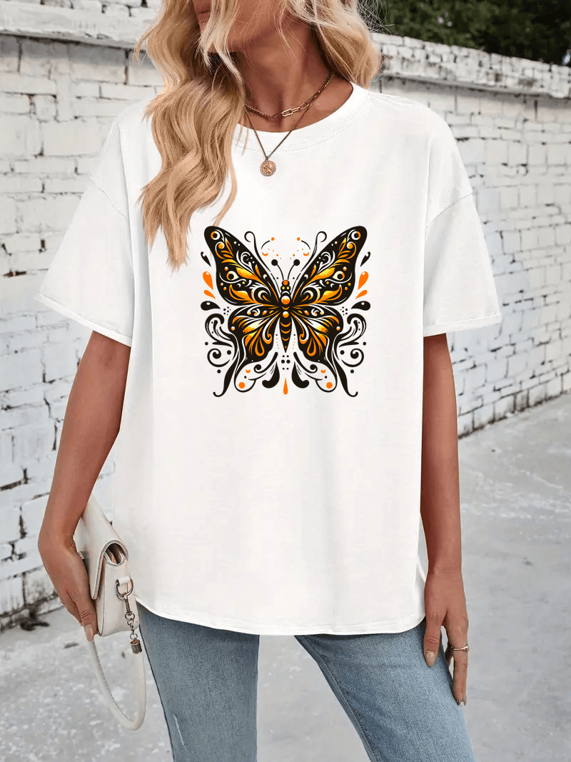 Kelebek Baskılı Tshirt