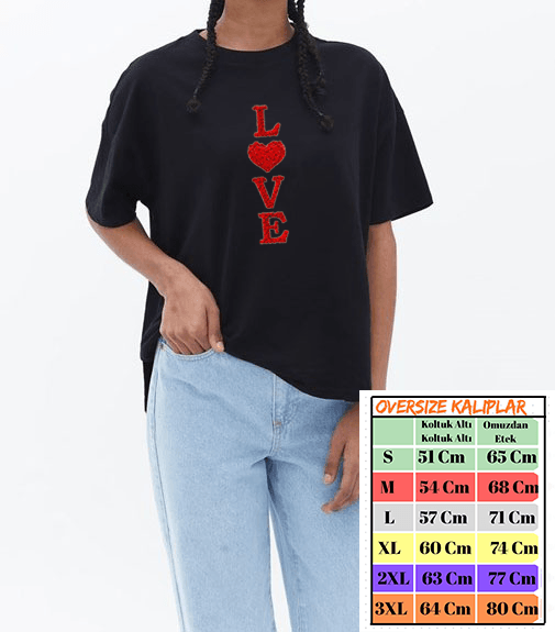 Kalpten Love Tasarımlı Tshirt