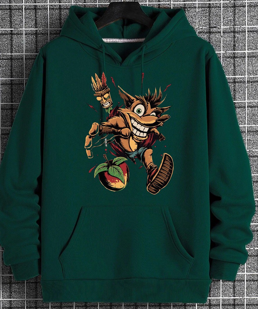 Crash Tasarımlı Kapüşonlu Sweatshirt