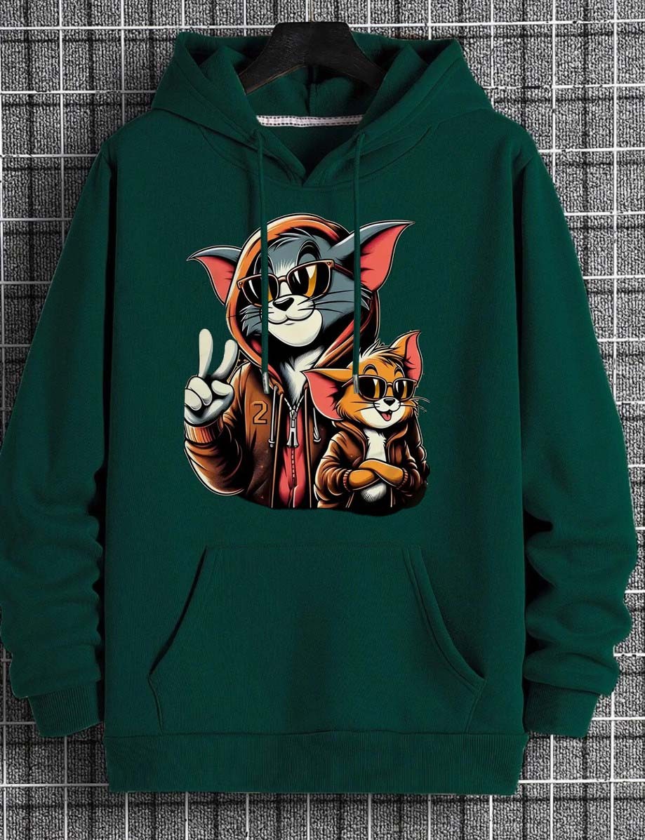 Tom And Jerry Tasarımlı Kapüşonlu Sweat