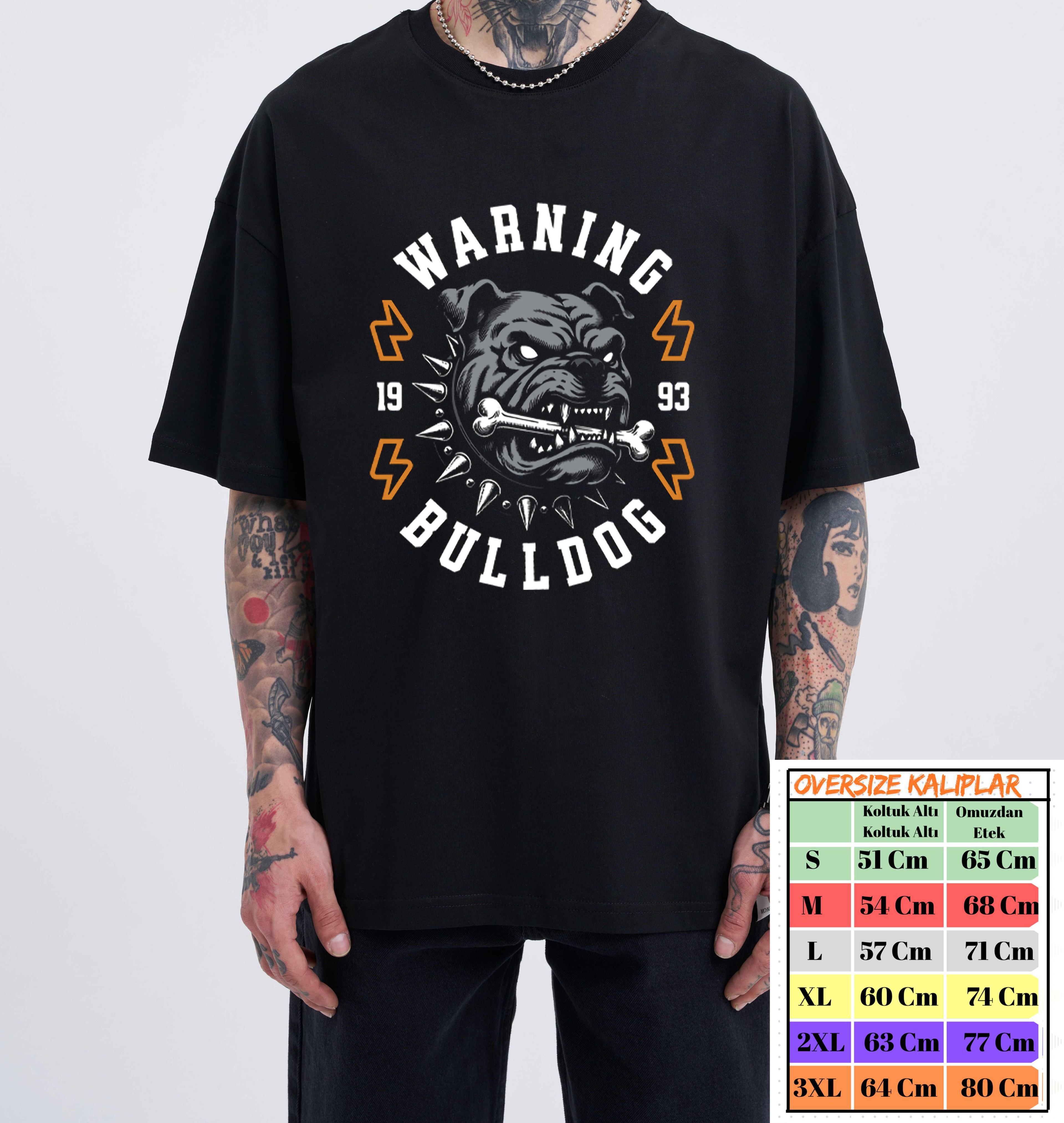 Warning Bulldog Tasarımlı Tshirt image