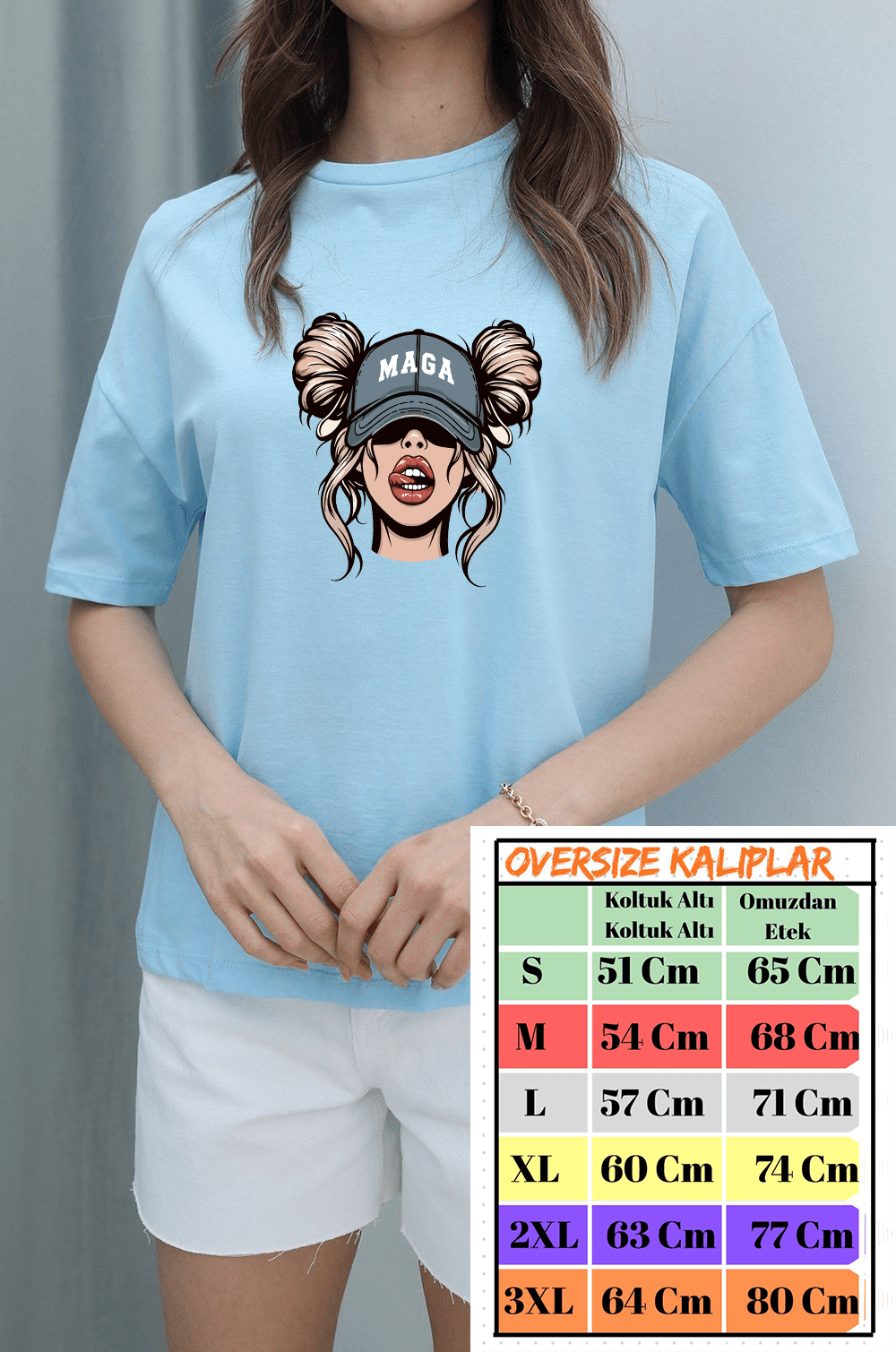 Maga Star Tasrımlı Oversize TShirt