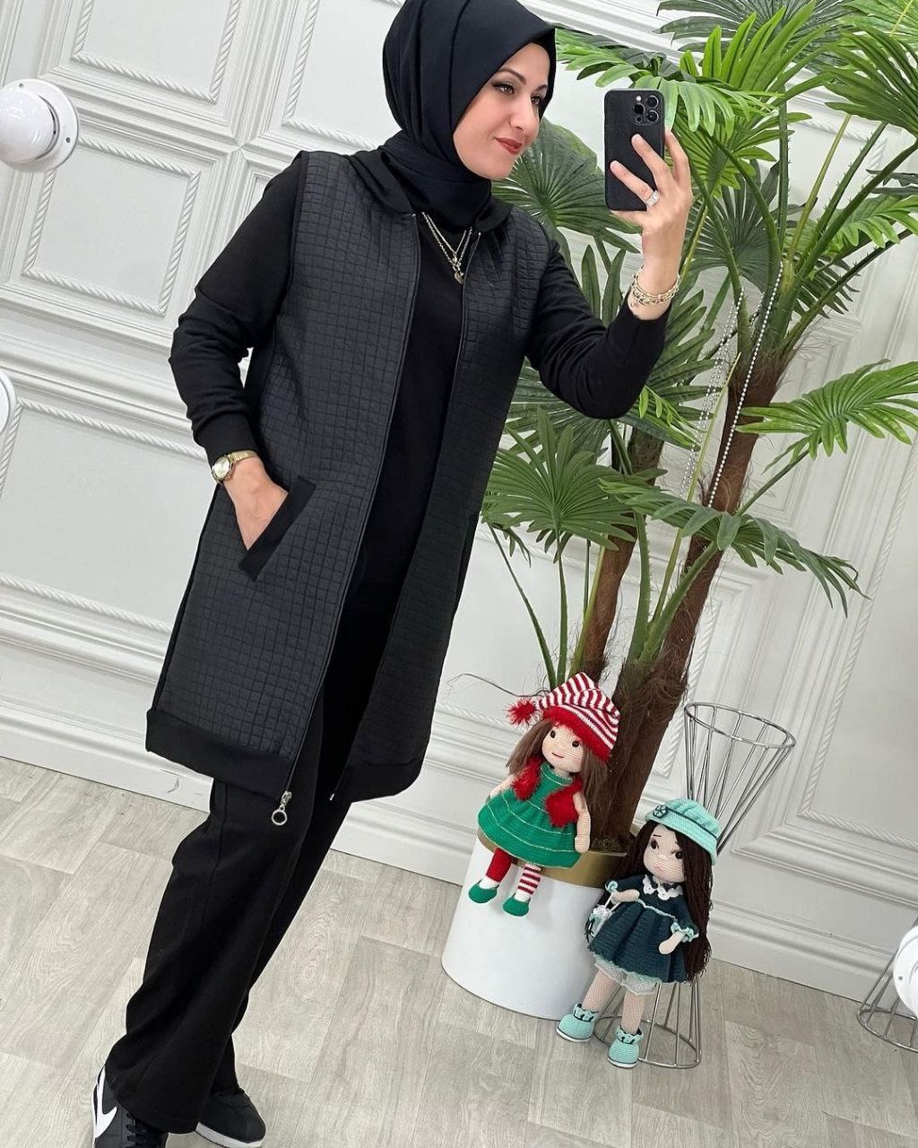 KAPİTONE YELEK TAKIM SİYAH