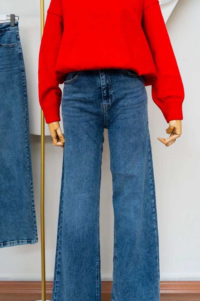 Kot Pantolon - İspanyol Paça - Mavi