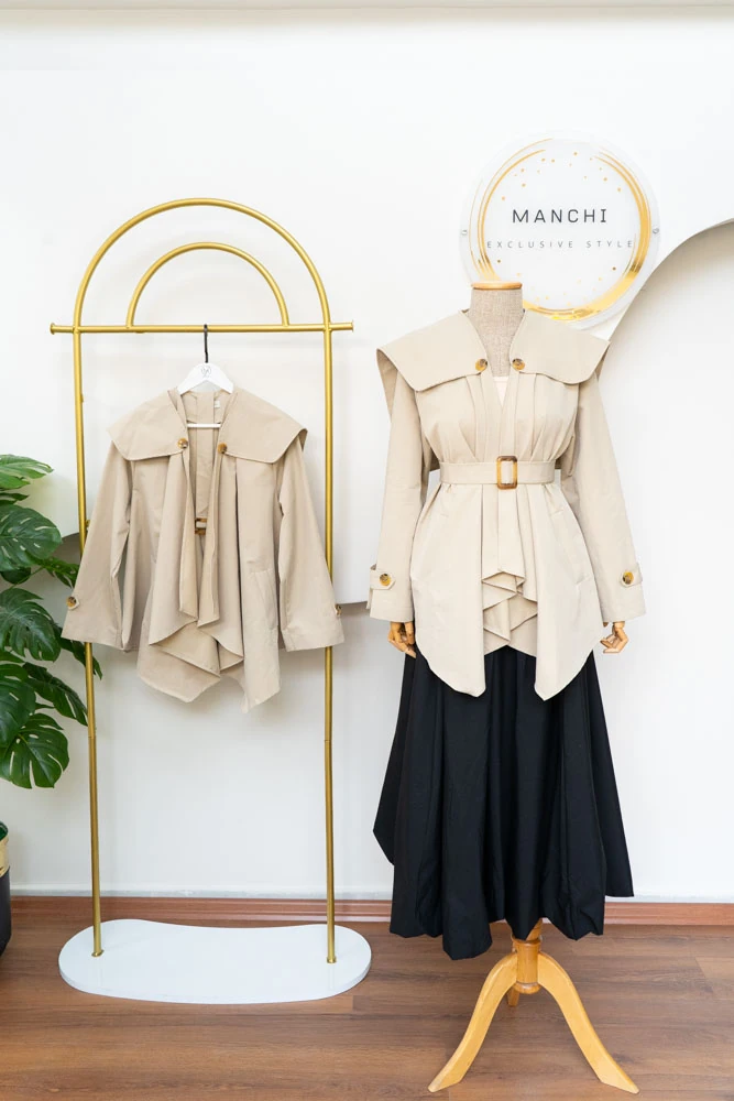 Kısa Trençkot - Bej