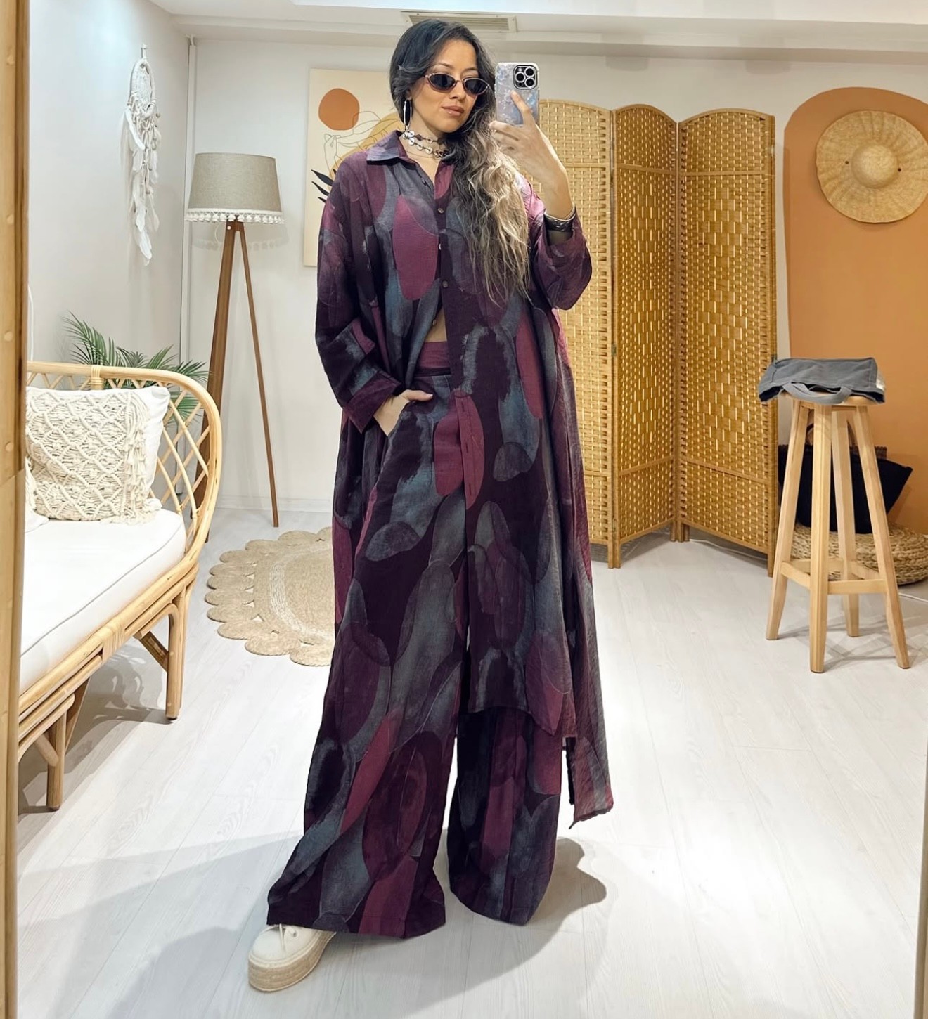 Oversize İkili Takım - Bordo