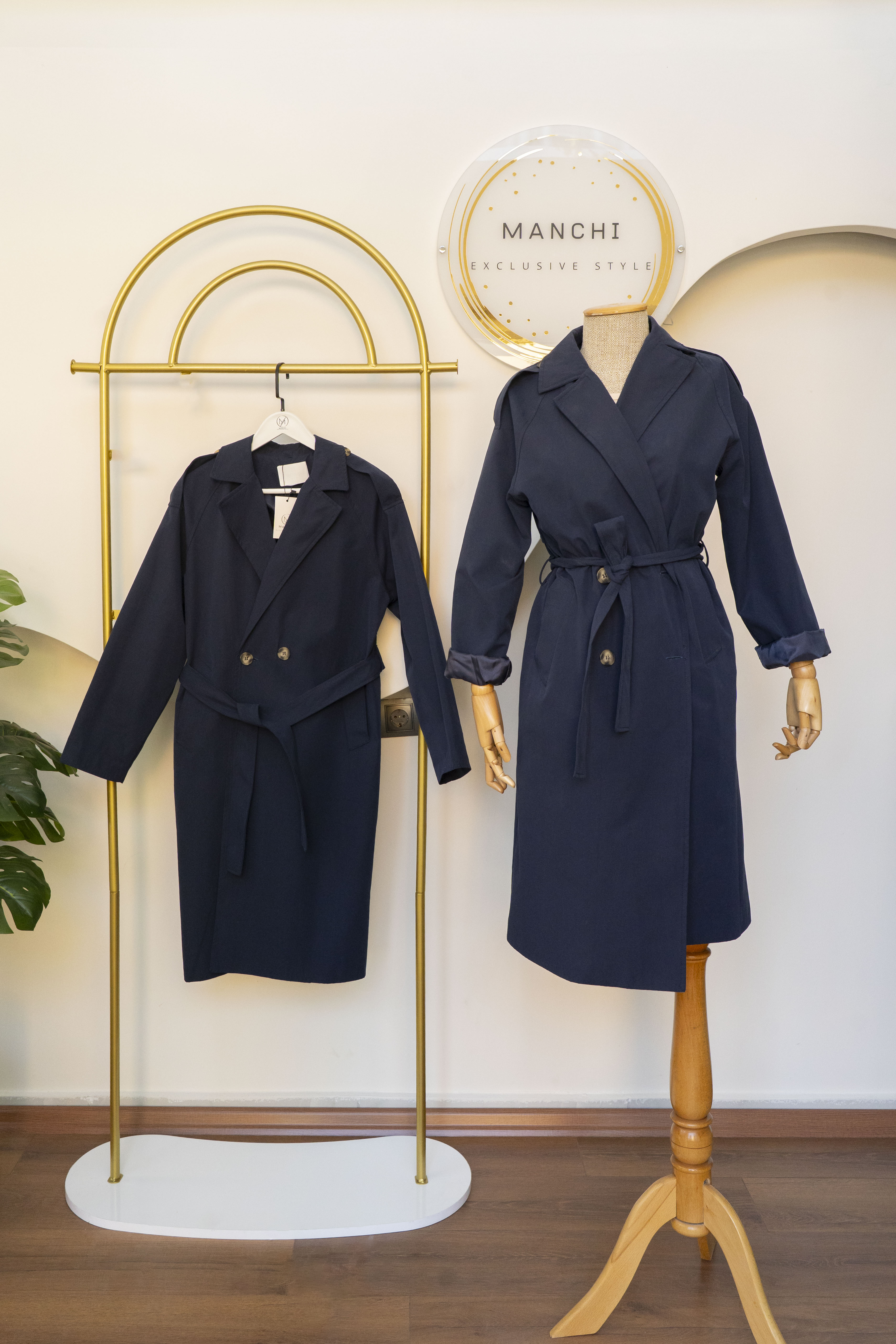 Trençkot - Lacivert - Kahve