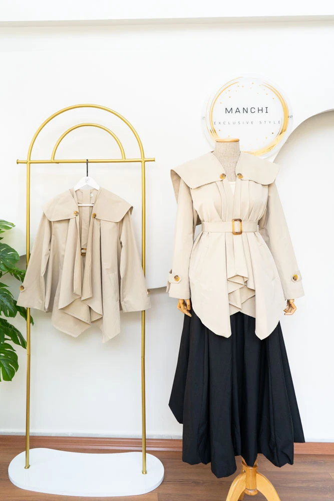 Kısa Trençkot - Bej